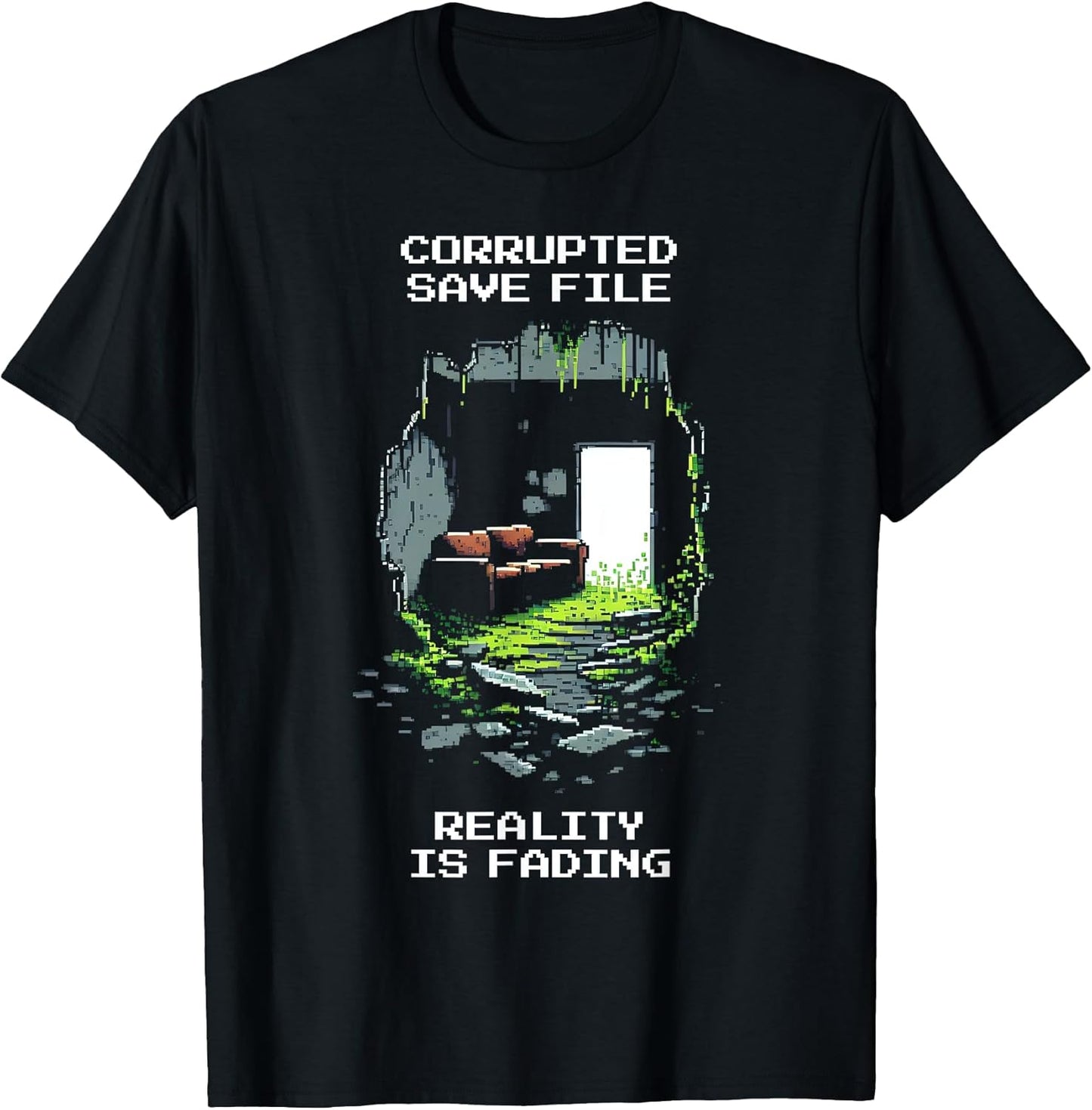 Corrupted Save Lost Place Glitch Pixel Aesthetic Apparel | Google Shopping Optimized | Daily Wear Essential