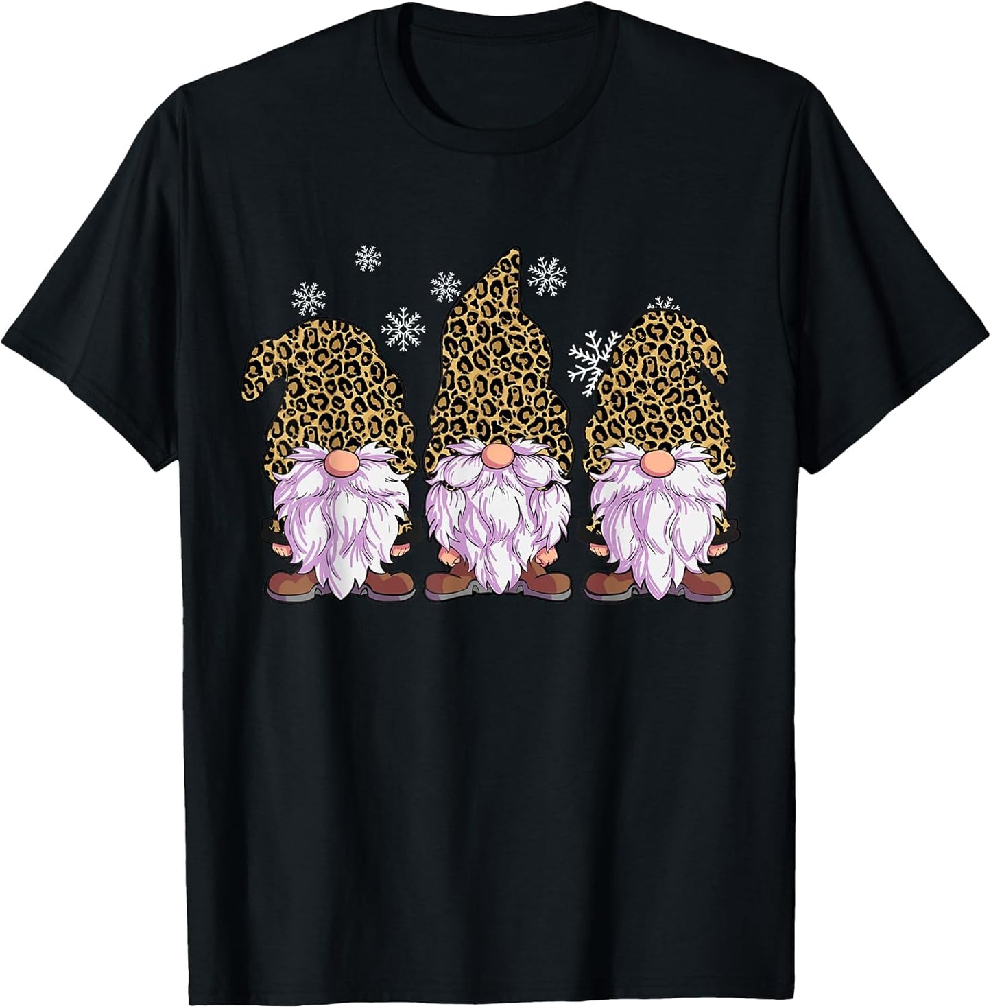 Three Gnomes Shirt Men Women Leopard Print Christmas Cheetah T Shirt Premium Print Best Seller Look