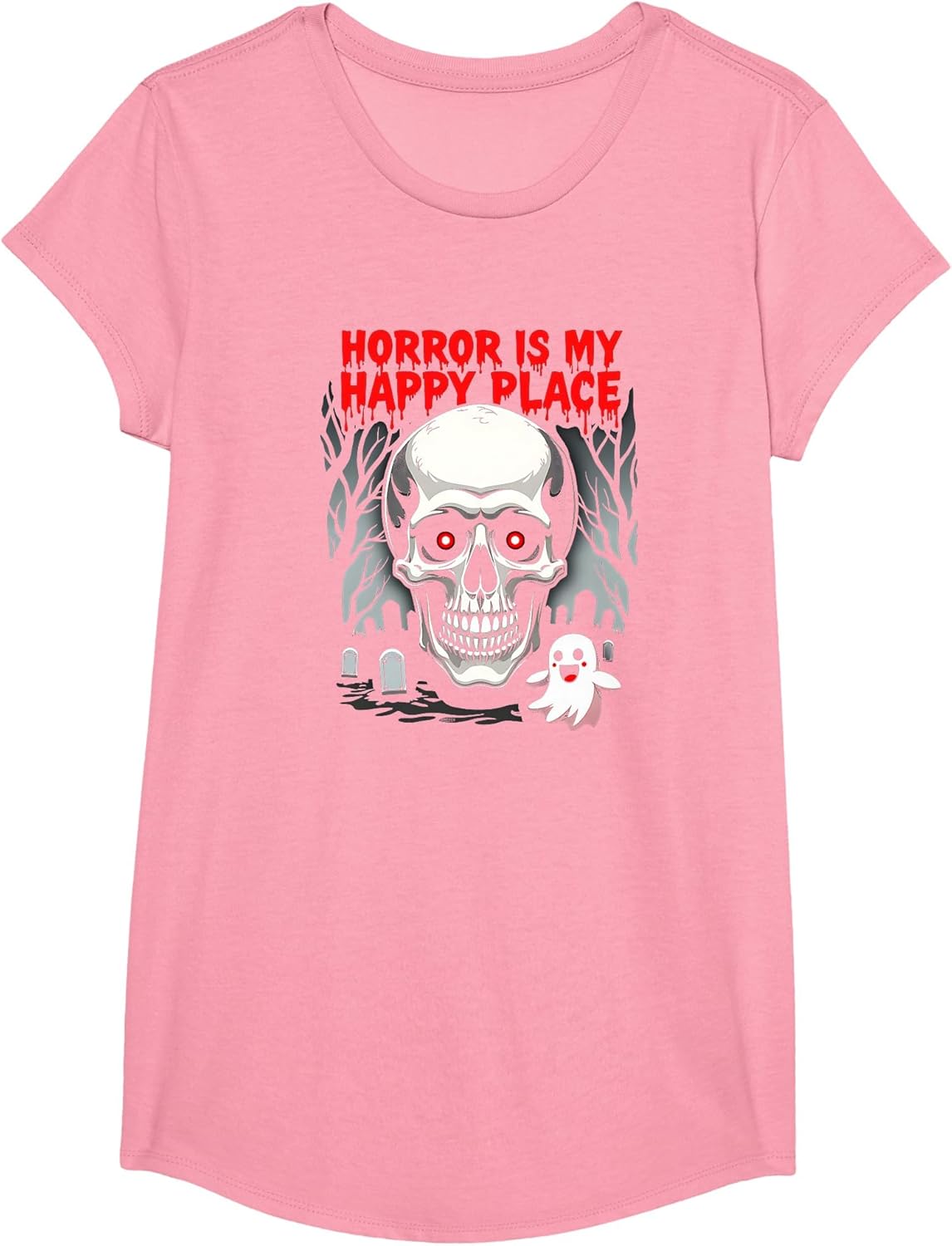 Horror is My Happy Place Skull Ghost Halloween Fans Apparel | Trending 2025 | High CTR Boost