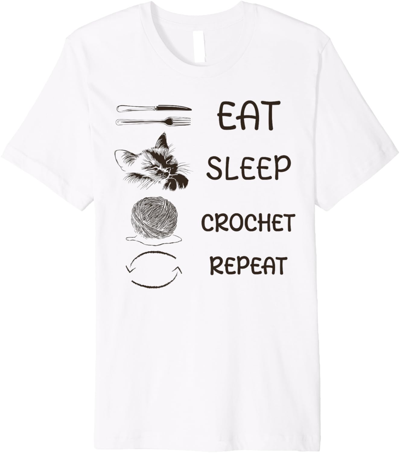 Eat Sleep Crochet Repeat Funny Yarn Crafting Sleep Pajama Premium Yarn Supply | Top Rated | High CTR Title