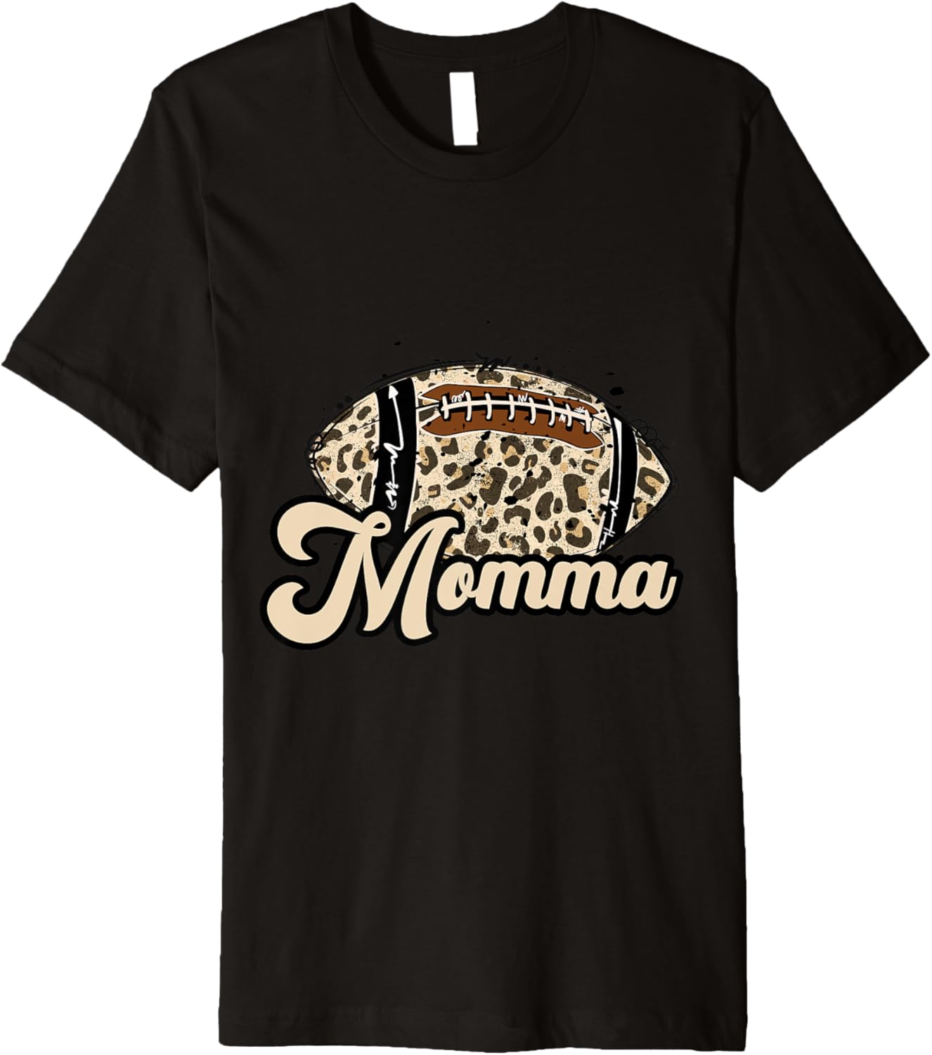 Football Momma Leopard Cheetah Print Ball Trendy Cute School Premium Apparel High Search Demand Gift Ready