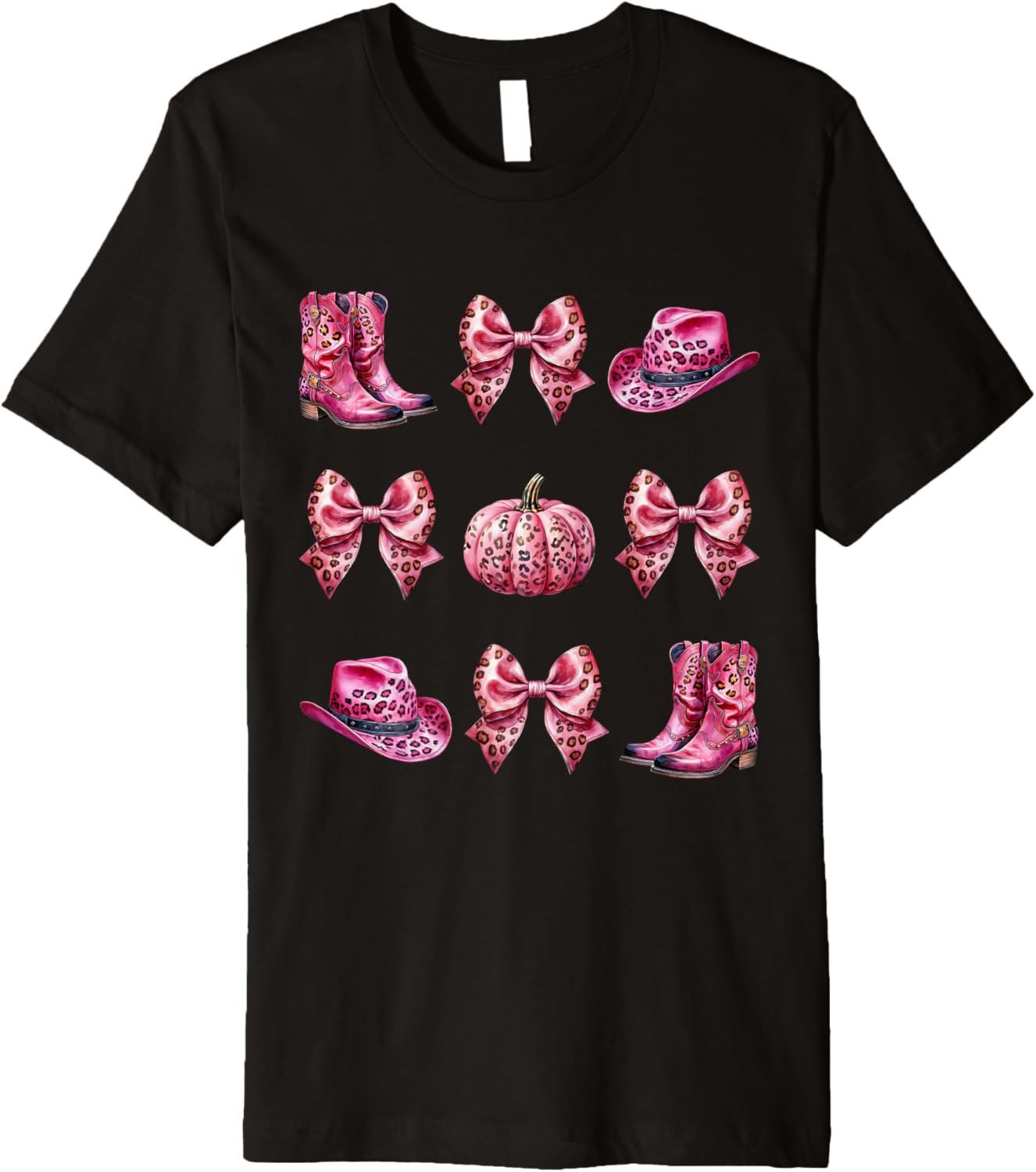 Bow Western Boots Pumpkin Cheetah Pink Print Cowgirl Costume Premium Apparel Viral TikTok Find Best Seller Look