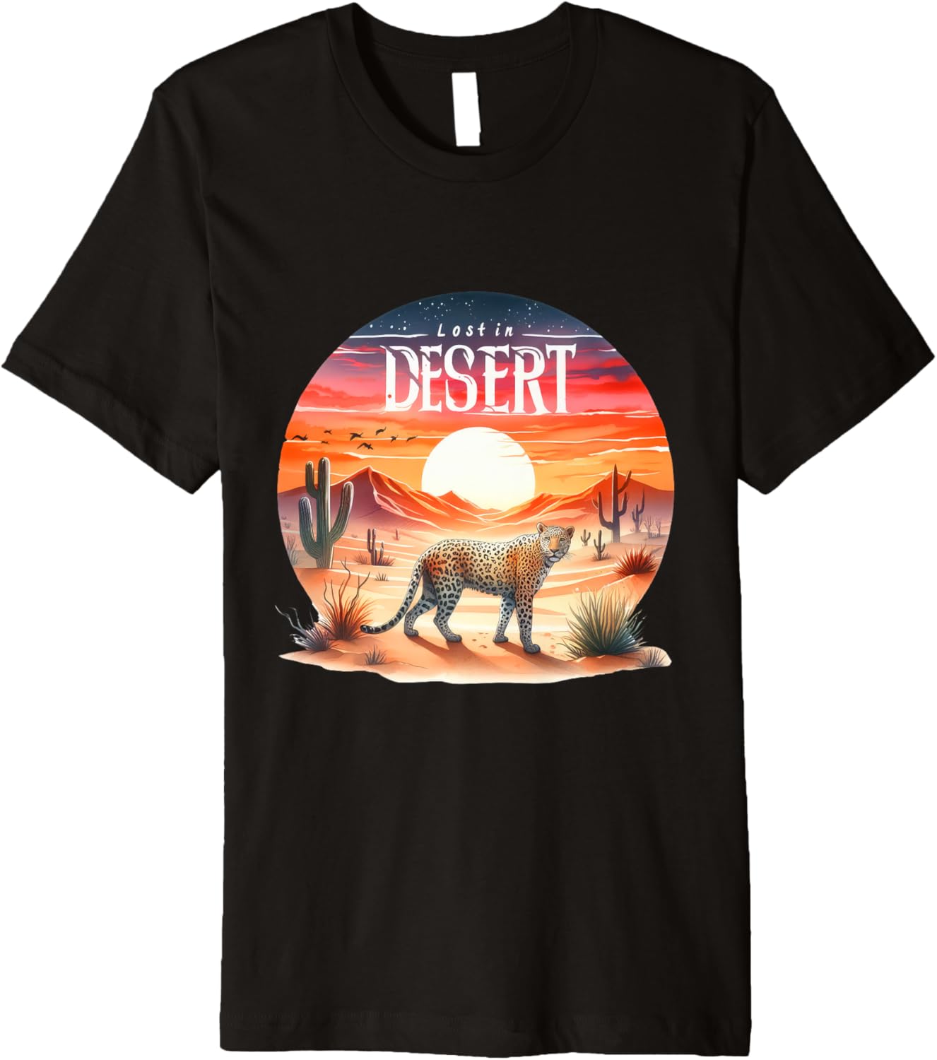 Cheetah Leopard Desert Safari Cat Animal Sunset Premium Apparel High Search Demand Hot Right Now