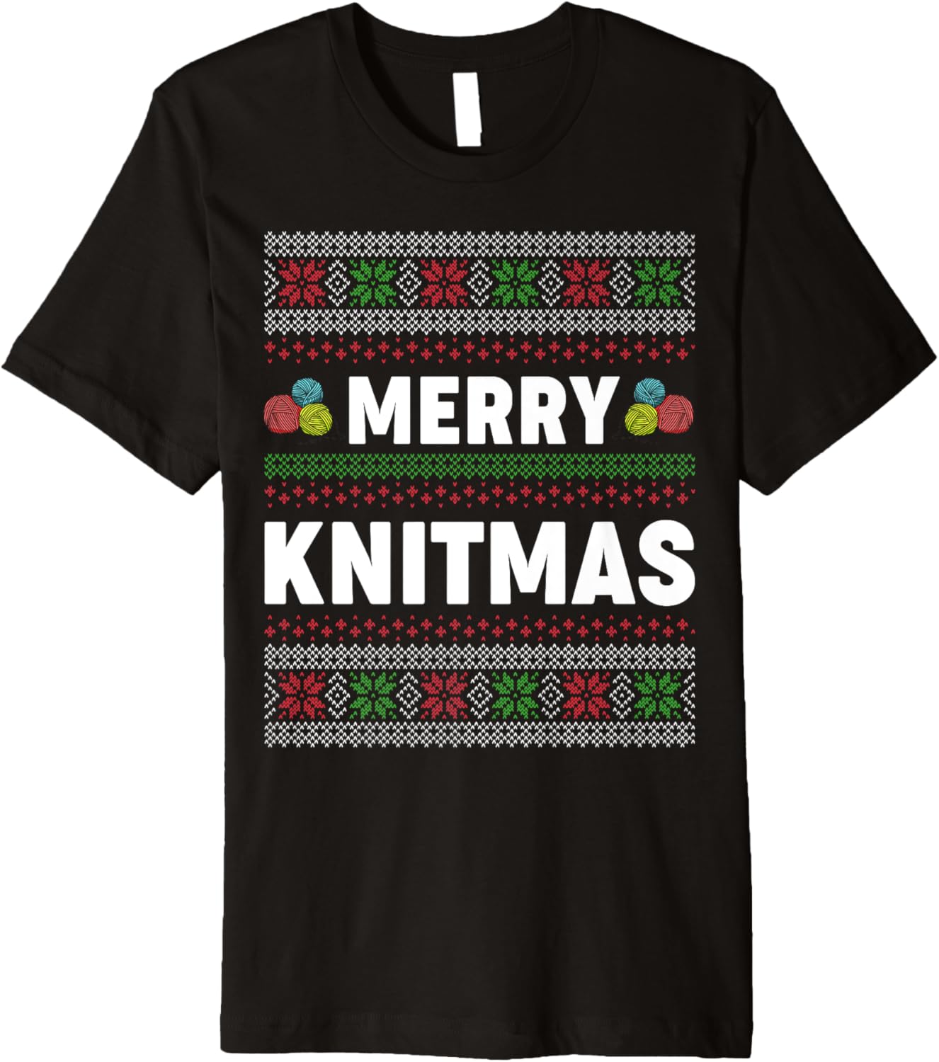 Merry Knitmas Ugly Xmas Sweater Knitting Yarn Christmas Premium Sweater | High Search Volume | Perfect for Crafters