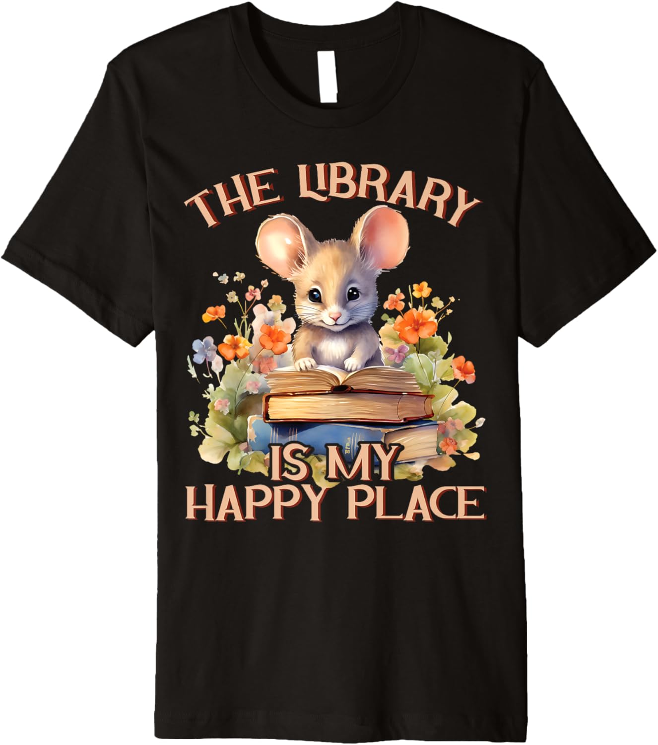 The Library Is My Happy Place Mouse Teacher Premium Apparel | High Search Volume | Aesthetic Casual Look