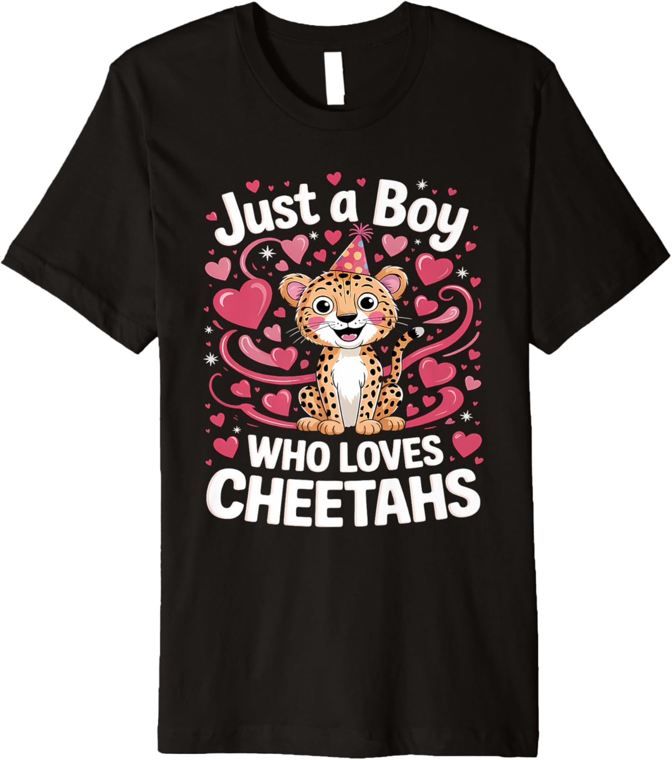 Just A Boy Who Loves Cheetahs Funny Cheetah Lover Boys Kids Premium Apparel Streetwear Style Gift Ready