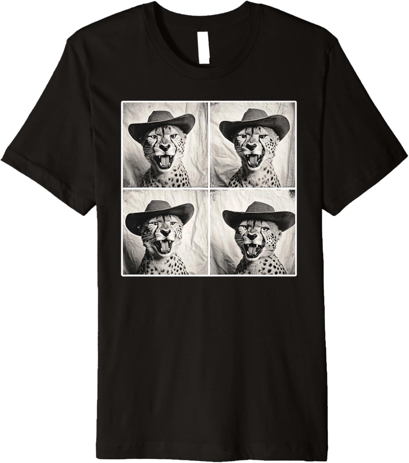 Cheetah in Cowboy Hat Retro Photobooth Selfie Funny Zoo Premium Apparel High Search Demand Hot Right Now