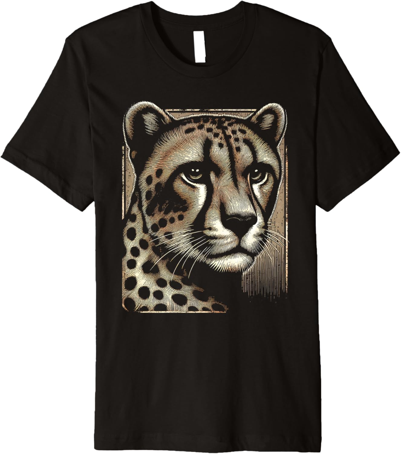 Cheetah Face Print Premium Apparel Premium Print Gift Ready