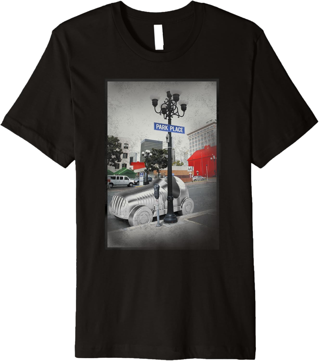 Monopoly Game Piece Car Park Place Vintage Picture Poster Premium Apparel | High Search Volume | Daily Wear Essential