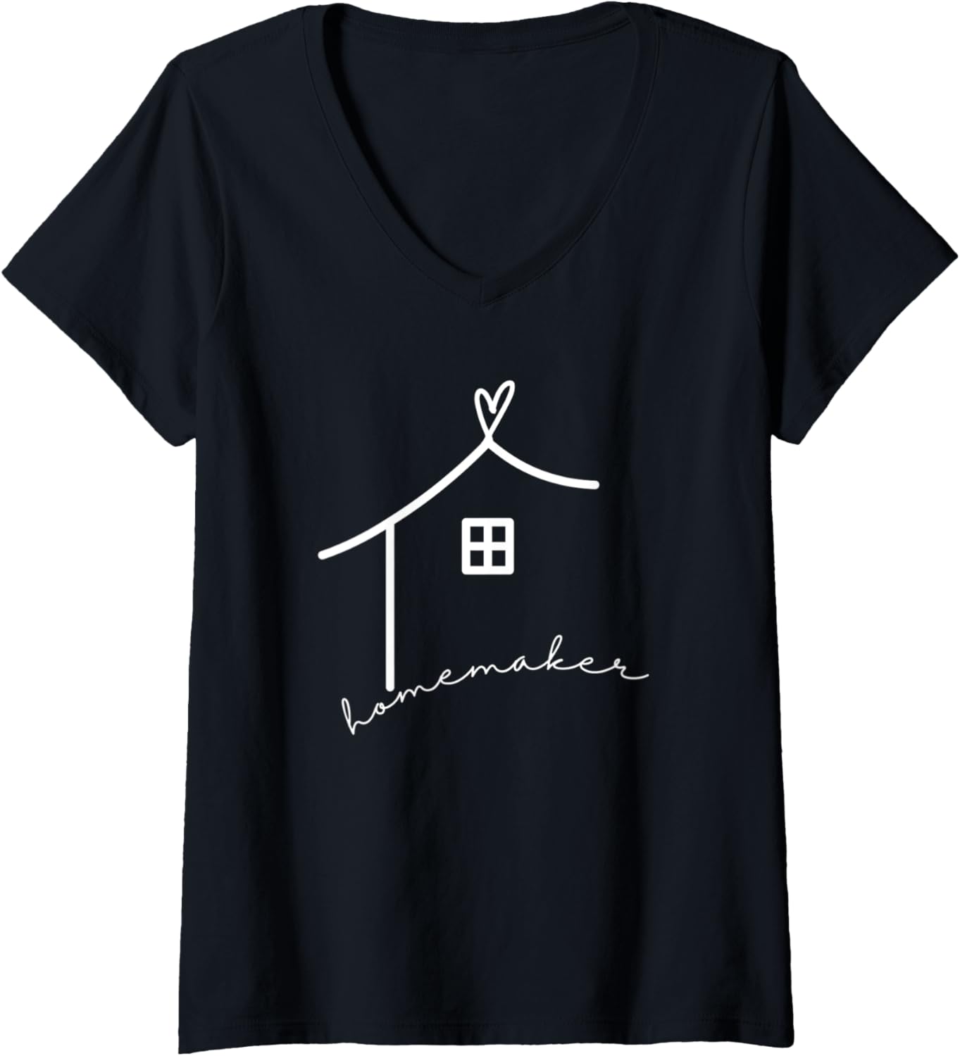 Womens HOMEMAKER Heart Home Maker V-Neck Apparel | Trending 2025 | Comfort Daily Wear