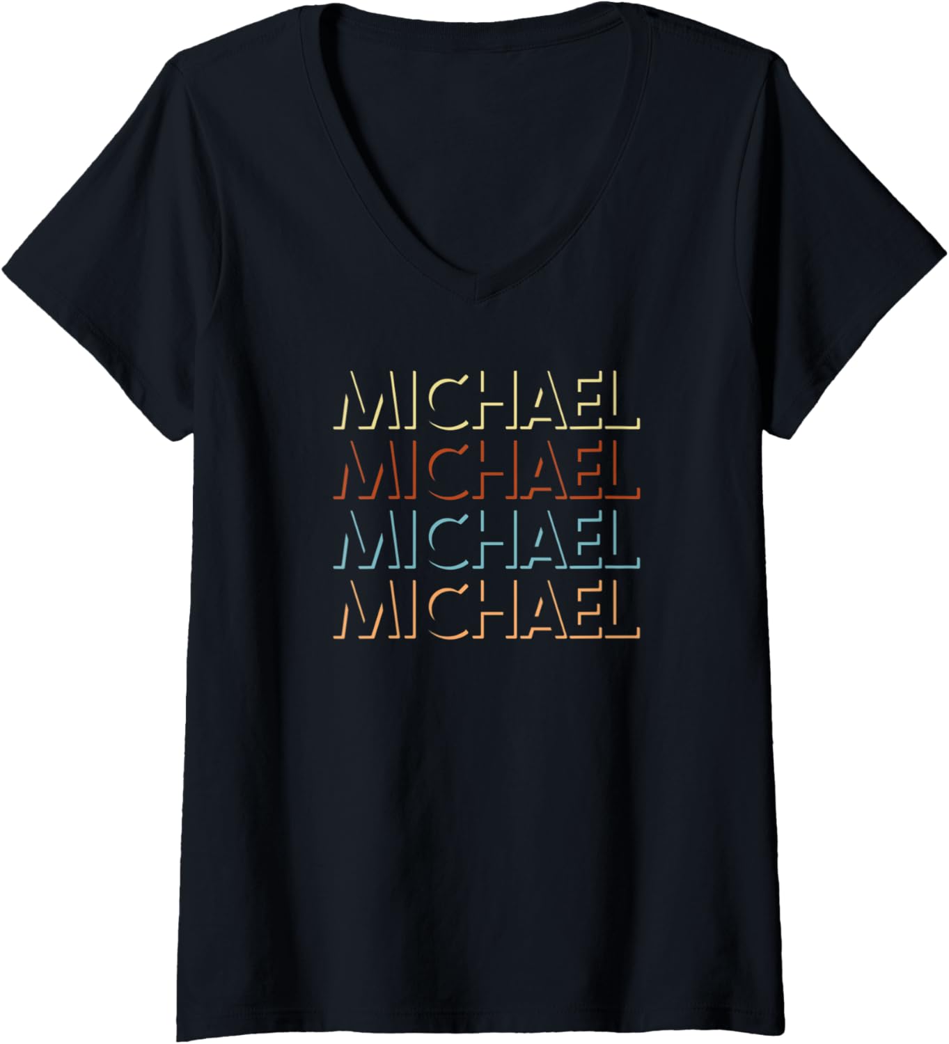 Womens Michael First Name Tshirt My Personalized Tee Named V-Neck T-Shirt | Perfect Gift Idea