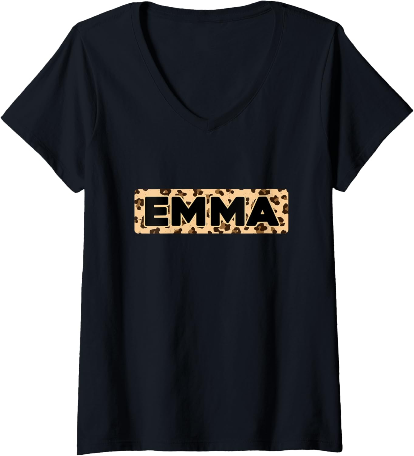 Funny Emma Leopard Print Personalized Name Emma V Neck Apparel Streetwear Style US Top Pick