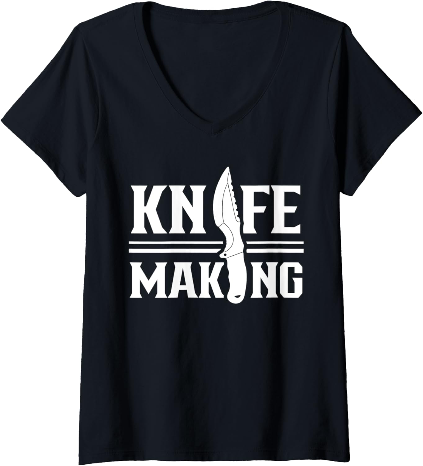 Womens Knife Making Lover Knives Maker Hobby V-Neck Apparel | Premium Quality | Comfort Daily Wear