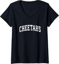 Womens Cheetahs Mascot Vintage Athletic Sports Name Design V Neck Apparel Streetwear Style Best Seller Look