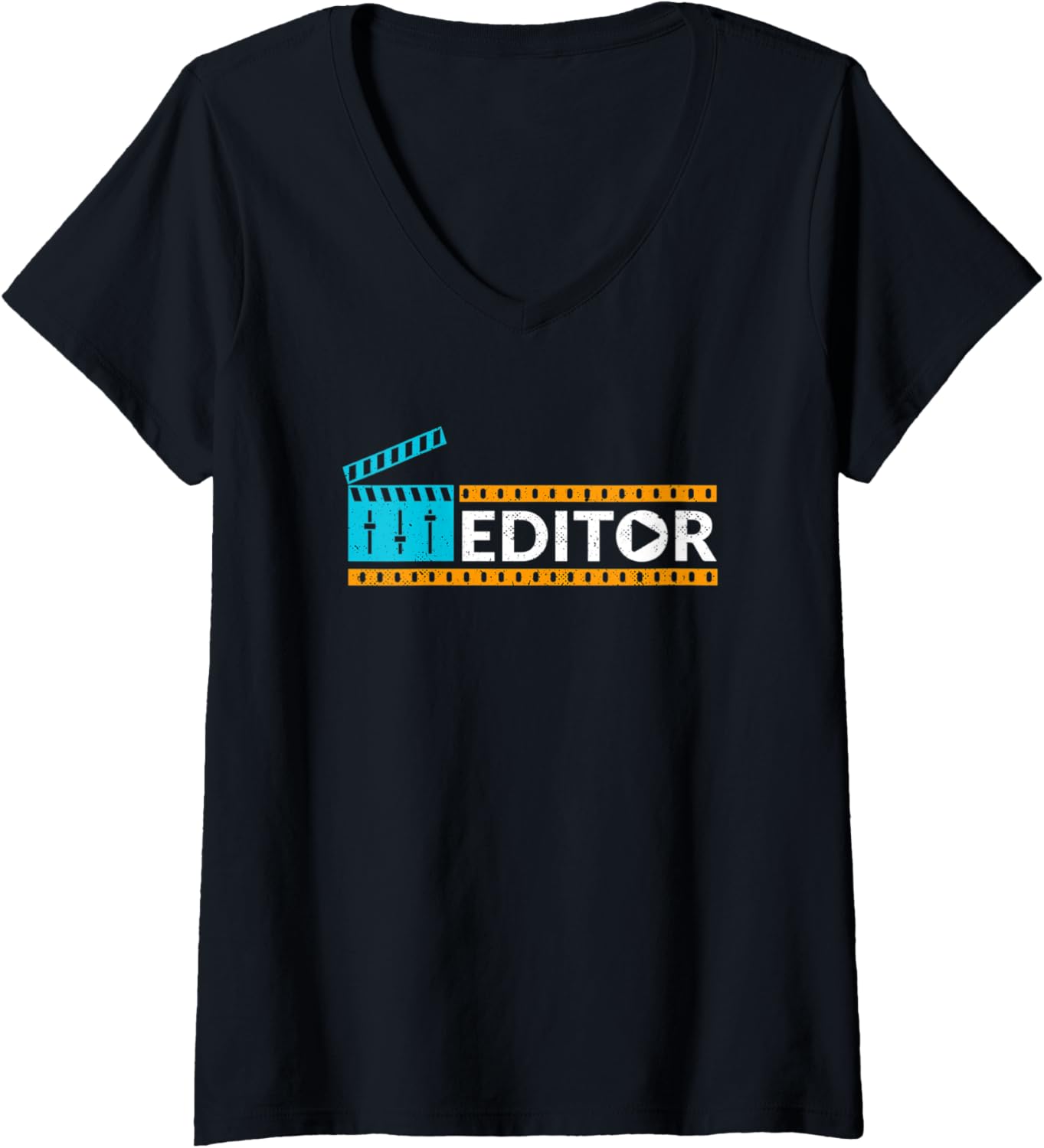 Womens Film Editor Pattern Cinematographers Filmmaker Movie Maker V-Neck Apparel | US Viral Style | Aesthetic Fit