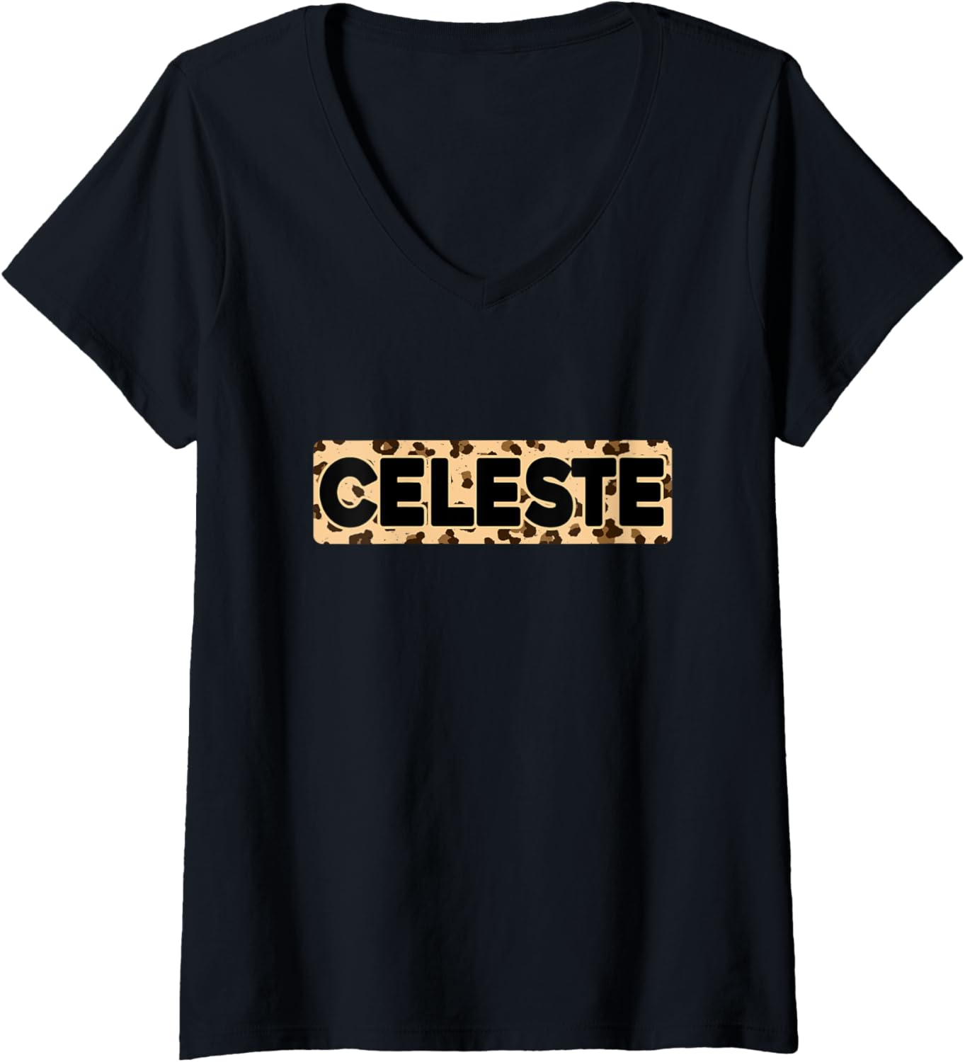 Funny Celeste Leopard Print Personalized Name Celeste V Neck Apparel Comfort Fit Fan Favorite