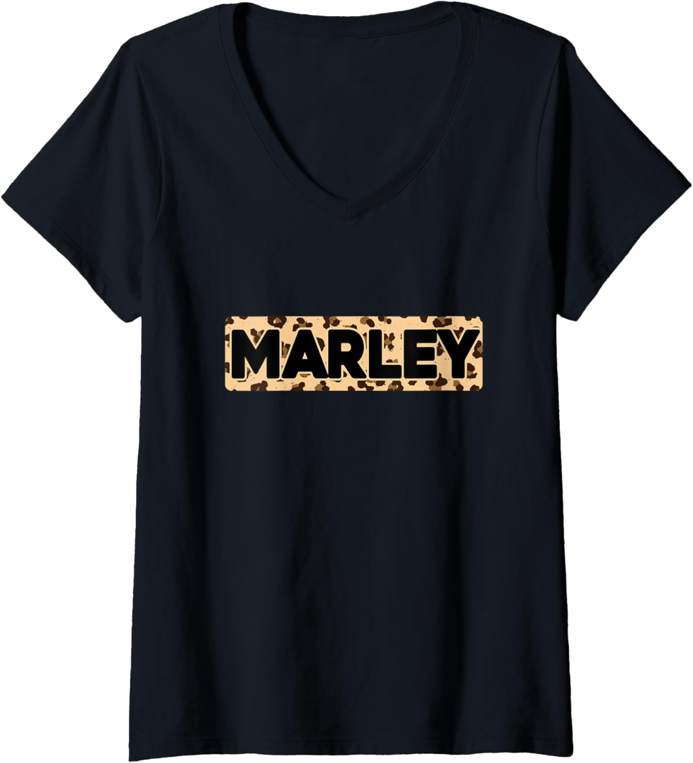 Funny Marley Leopard Print Personalized Name Marley V Neck Apparel Comfort Fit US Top Pick