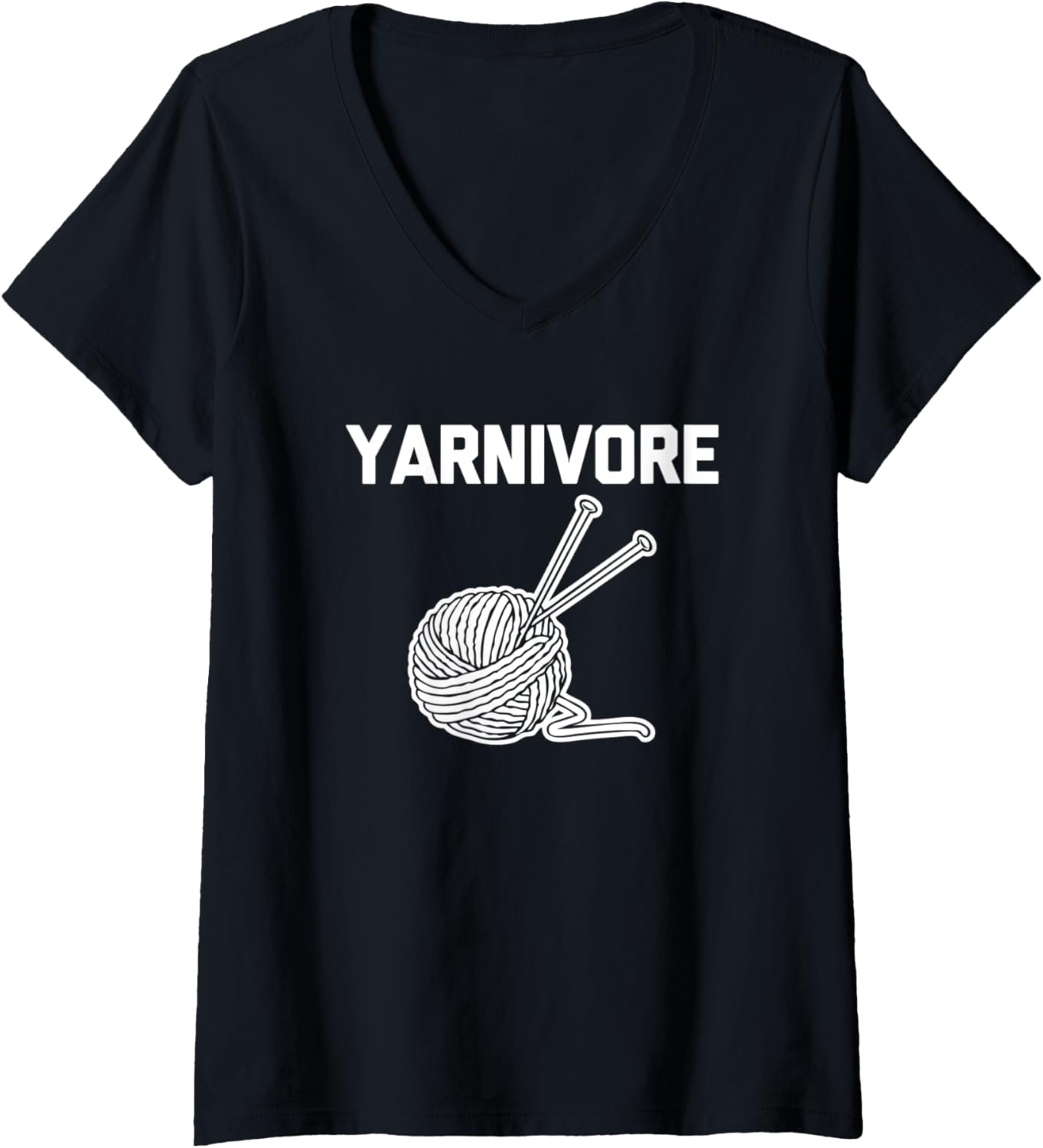 Womens Yarnivore T-Shirt funny saying novelty yarn crochet knitting V-Neck T-Shirt | High Search Volume | Best Seller...