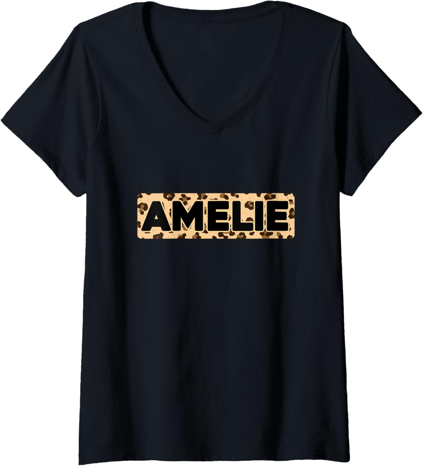 Funny Amelie Leopard Print Personalized Name Amelie V Neck Apparel Streetwear Style Gift Ready