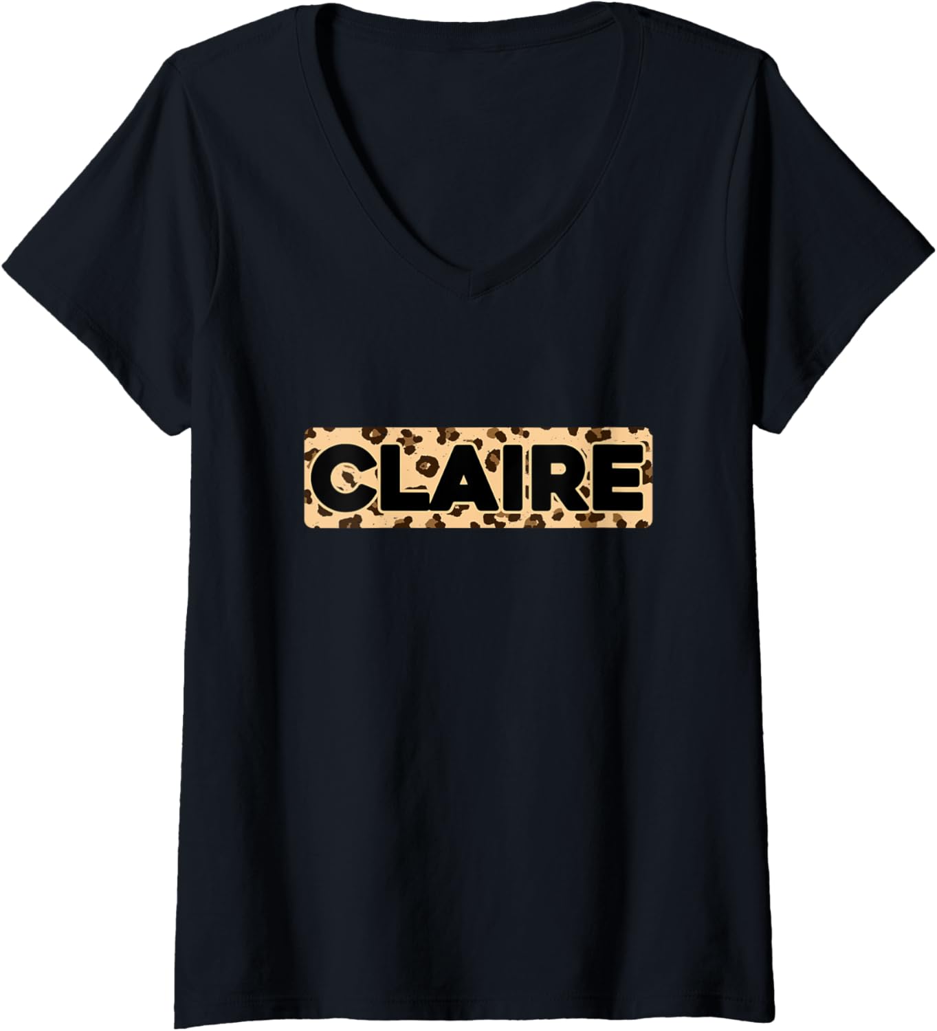Funny Claire Leopard Print Personalized Name Claire V Neck Apparel High Search Demand Best Seller Look