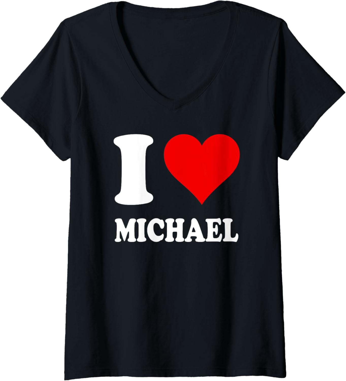 Red Heart I Love Michael V-Neck Apparel | Viral Streetwear Style