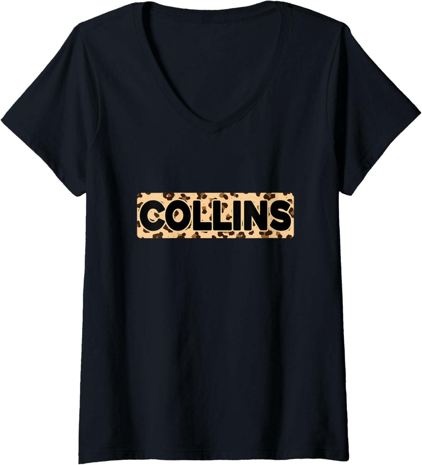 Funny Collins Leopard Print Personalized Name Collins V Neck Apparel Viral TikTok Find US Top Pick