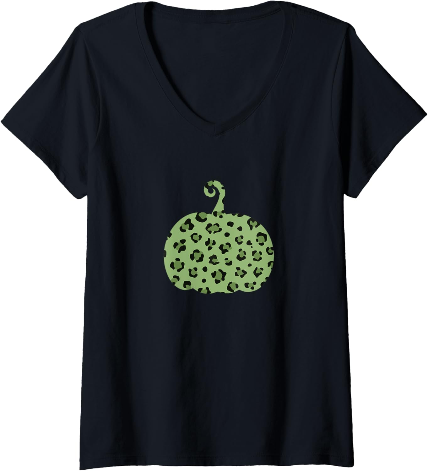 Fall Pumpkin Green Leopard Cheetah Animal Print V Neck Apparel Comfort Fit US Top Pick