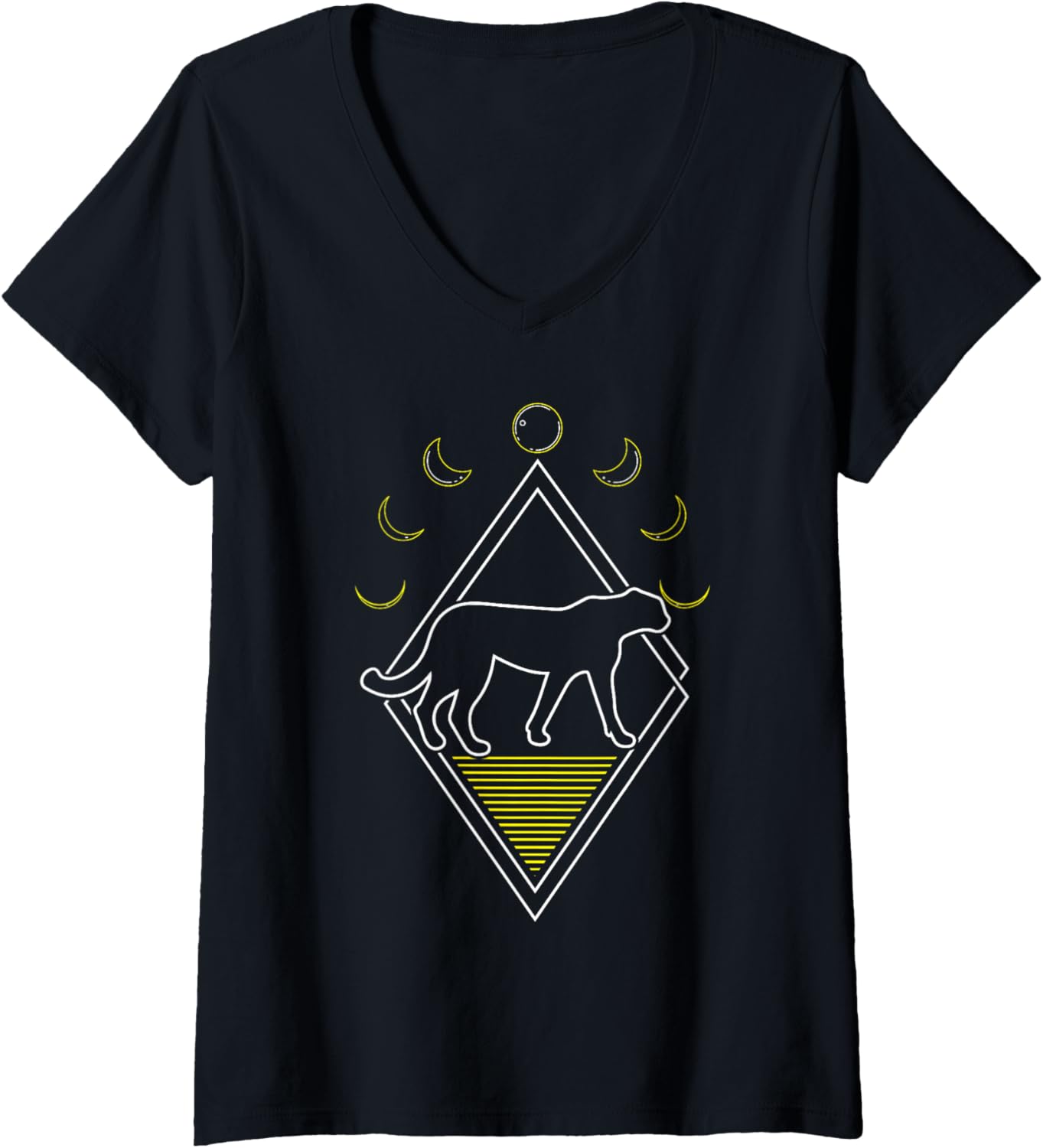 Womens Cheetah Abstract Big Cat African Moon Phases V Neck Apparel Premium Print Best Seller Look