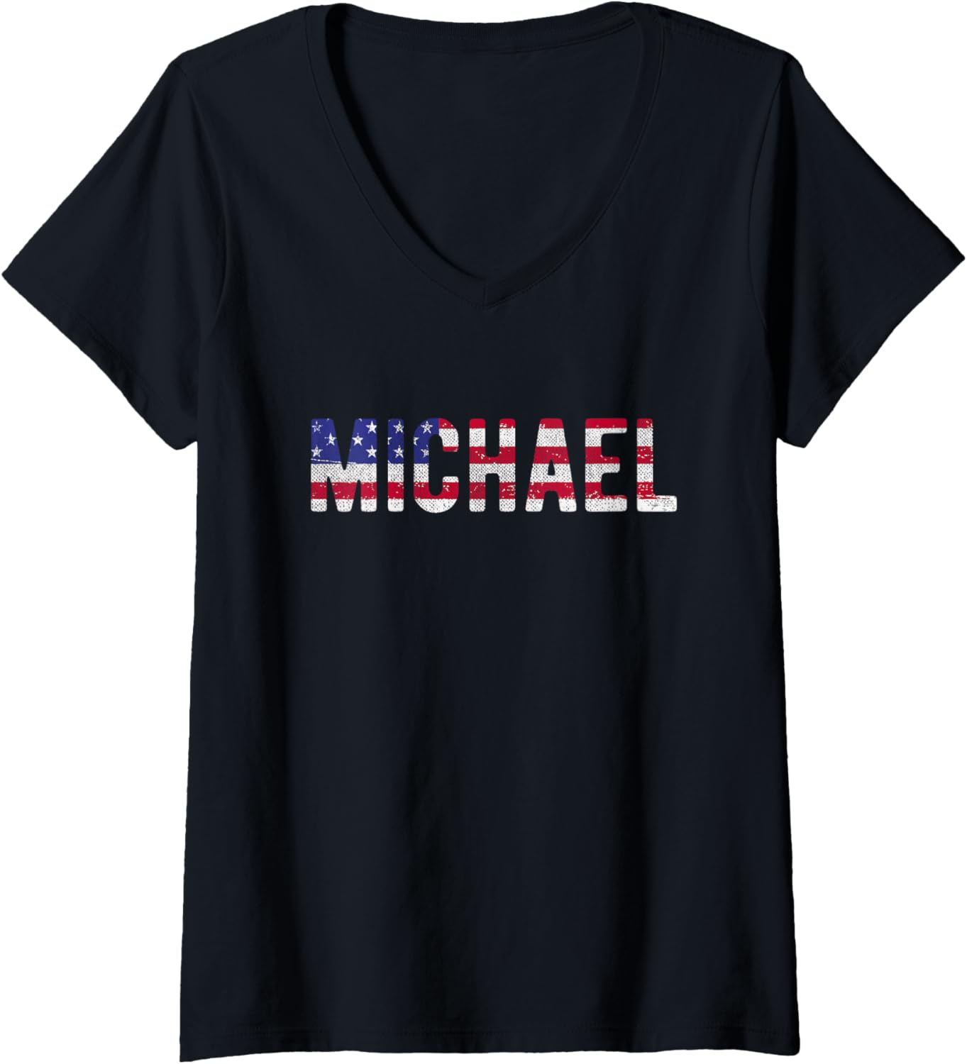 Womens Birthday American Flag Michael American USA V-Neck Apparel | US Best Seller