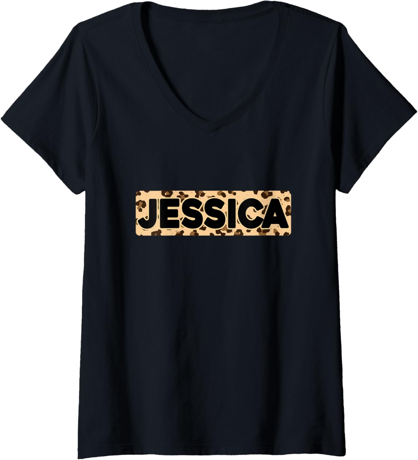 Funny Jessica Leopard Print Personalized Name Jessica V Neck Apparel Premium Print Everyday Wear