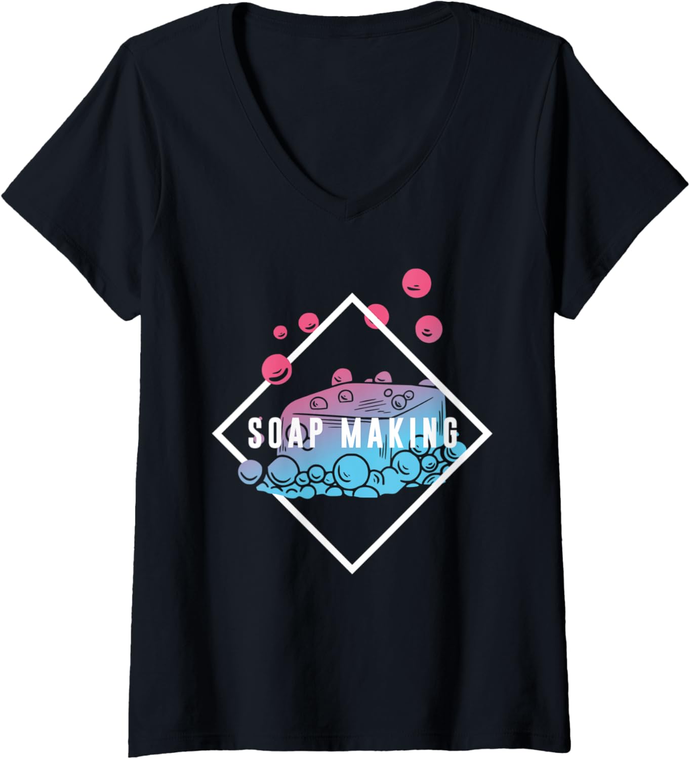 Womens Soap Making Soap Maker Soapmaking Silhouette V-Neck Apparel | Premium Quality | Aesthetic Fit