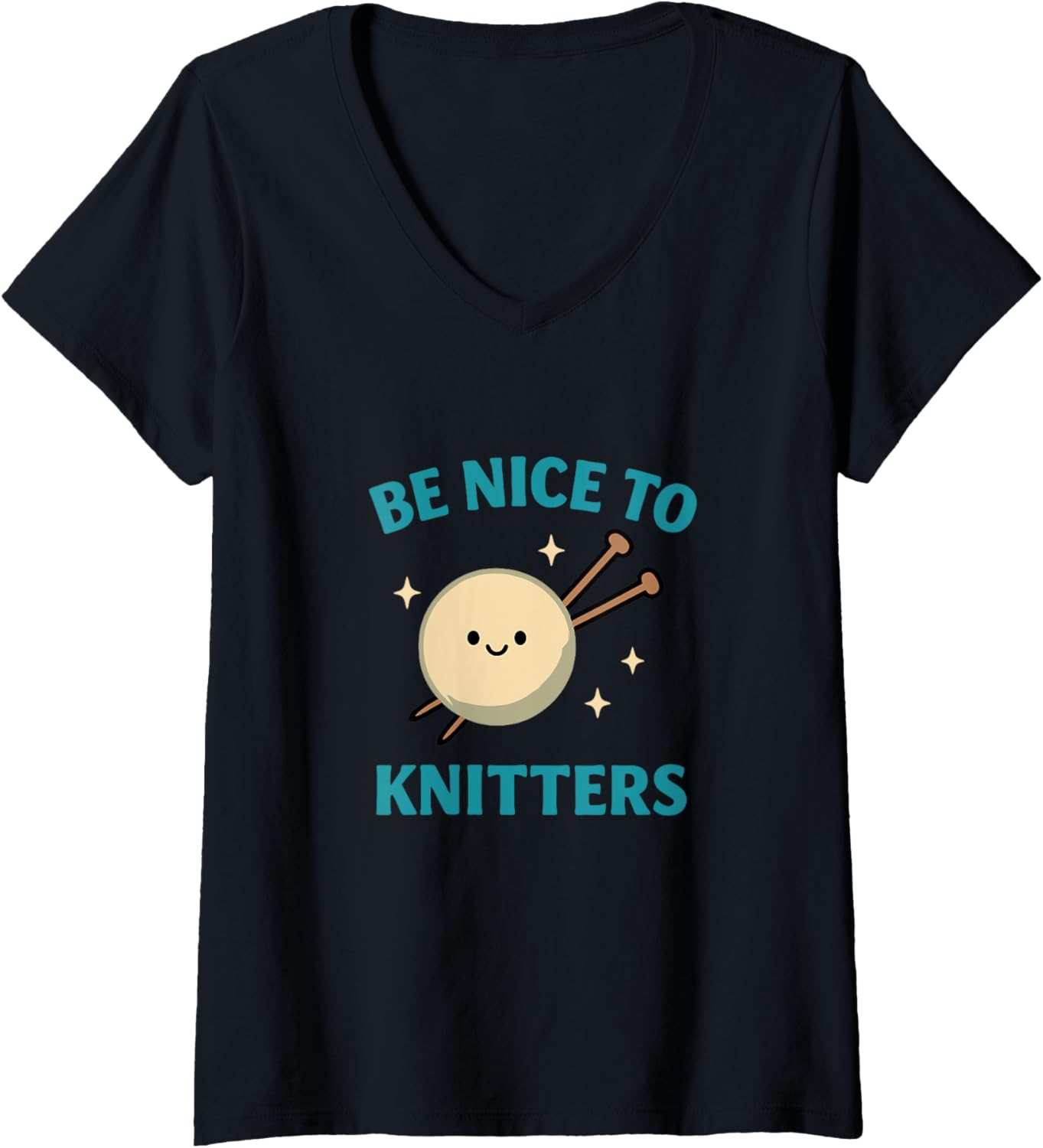 Womens Be Nice to Knitters Funny Yarn Lover V-Neck Yarn Supply | Premium Quality | High CTR Title