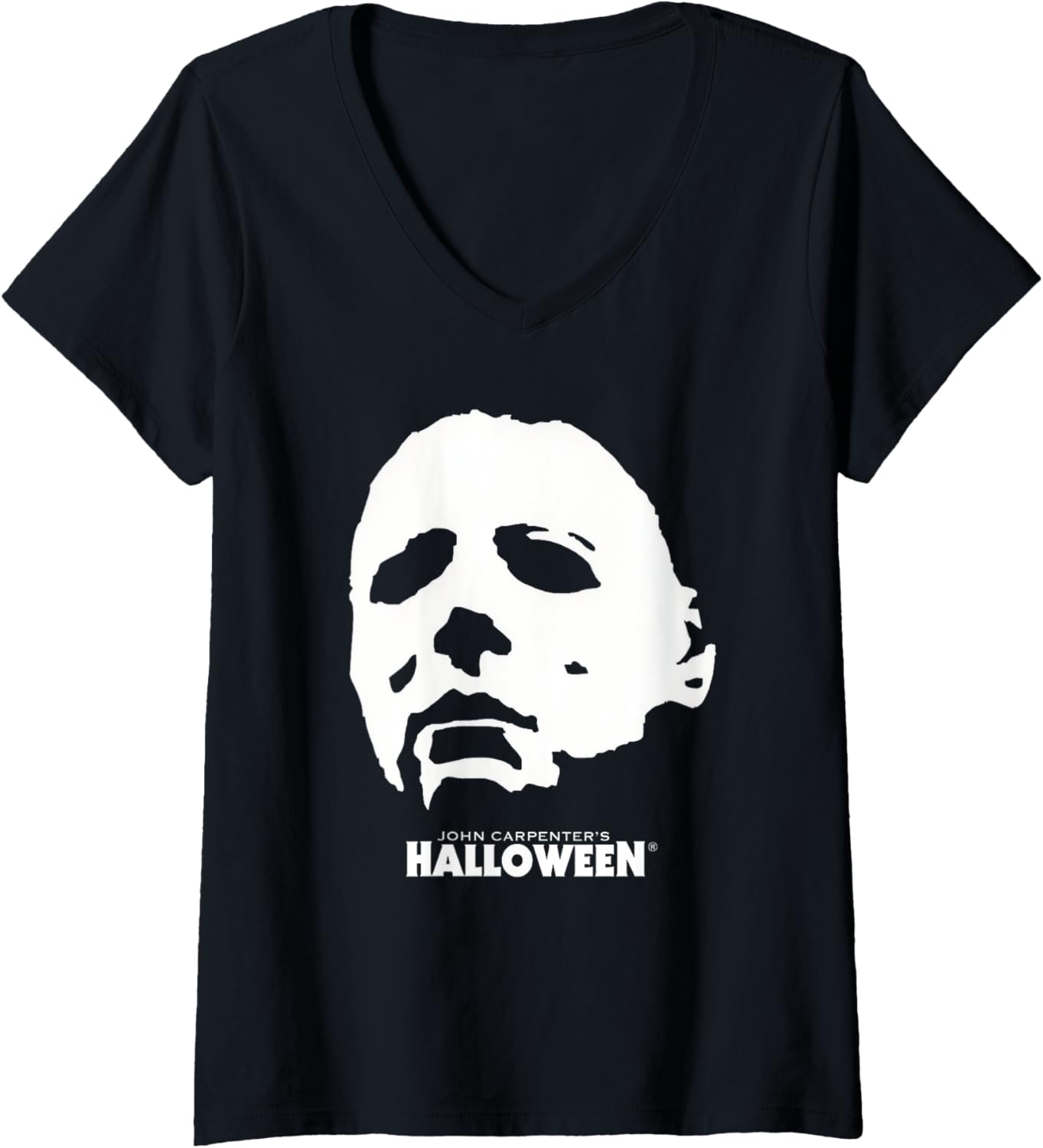 Womens Halloween Michael Myers Silhouette V-Neck Apparel | Everyday Casual Wear