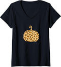Fall Pumpkin Leopard Cheetah Print Orange V Neck Apparel Comfort Fit Best Seller Look