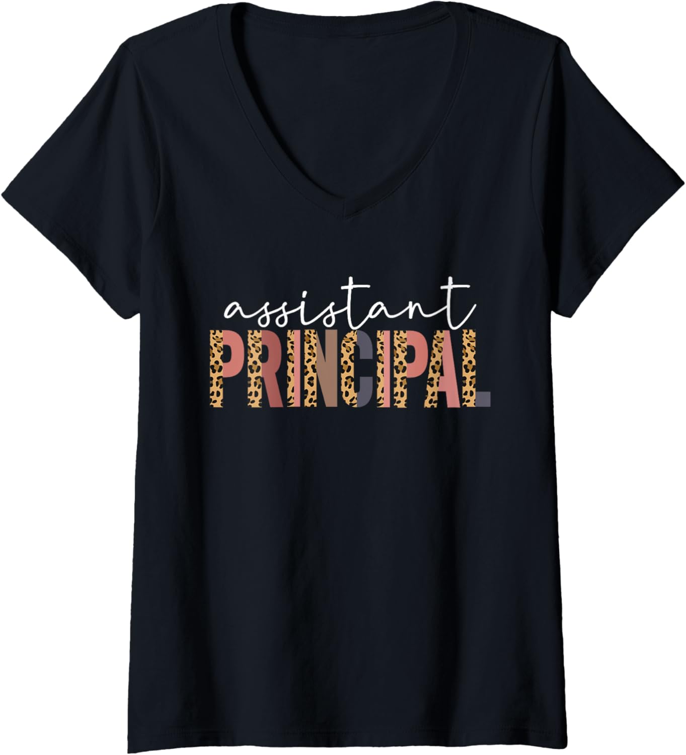 Womens Assistant Principal Cheetah Print School Assistant Principal V Neck Apparel Streetwear Style Gift Ready