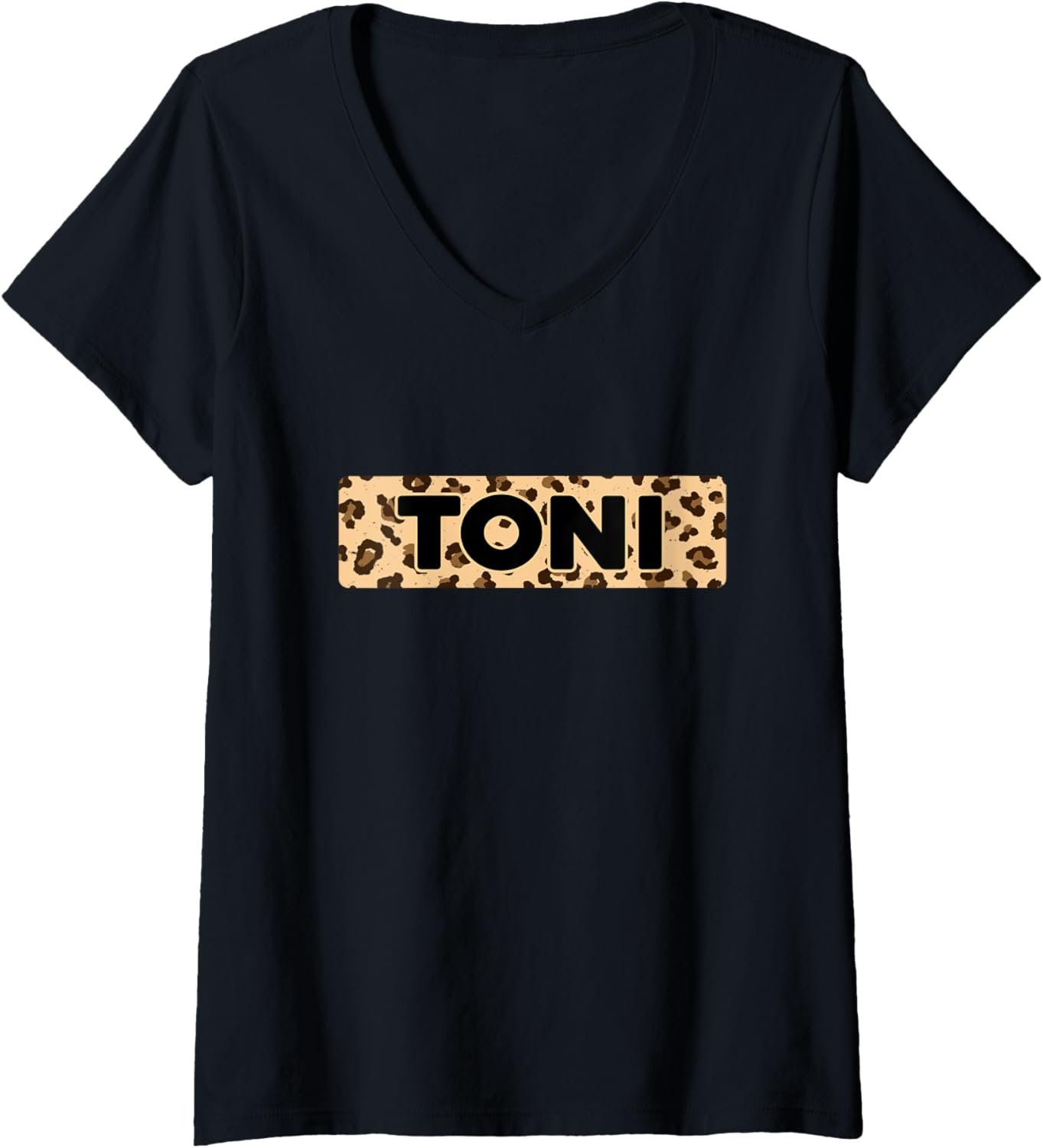 Funny Toni Leopard Print Personalized Name Toni V Neck Apparel Viral TikTok Find Gift Ready