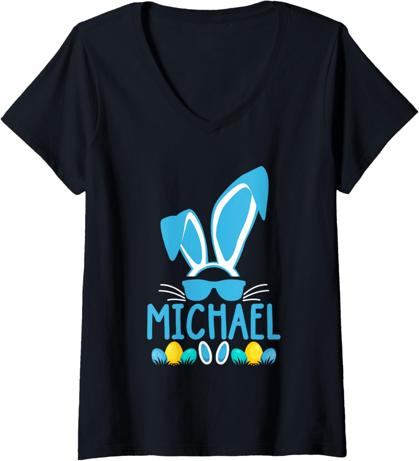 Womens Easter Family Bunny Matching Easter Day Men Boys Michael V-Neck Apparel | Trending 2025
