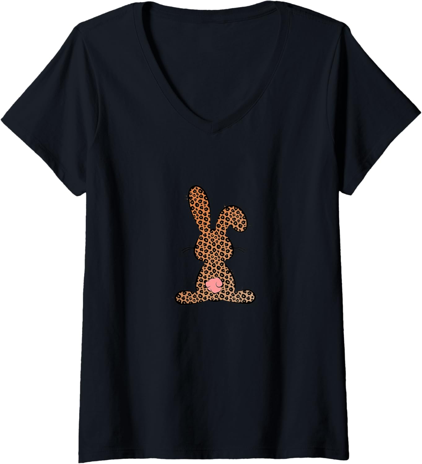 Womens Cheetah Easter Bunny With Pink Tail V Neck Apparel Trending US Best Seller Look