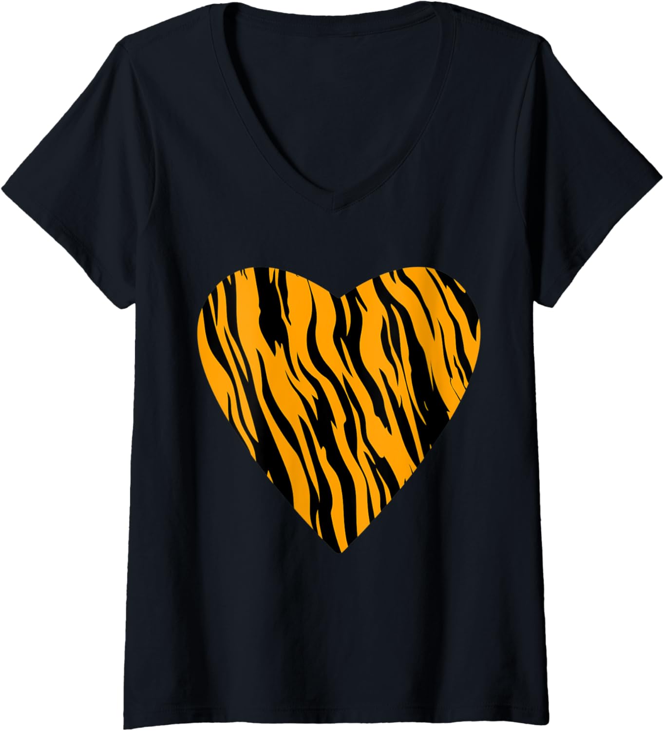Womens Heart Tiger Cheetah Leopard Print V Neck Apparel Trending US Hot Right Now