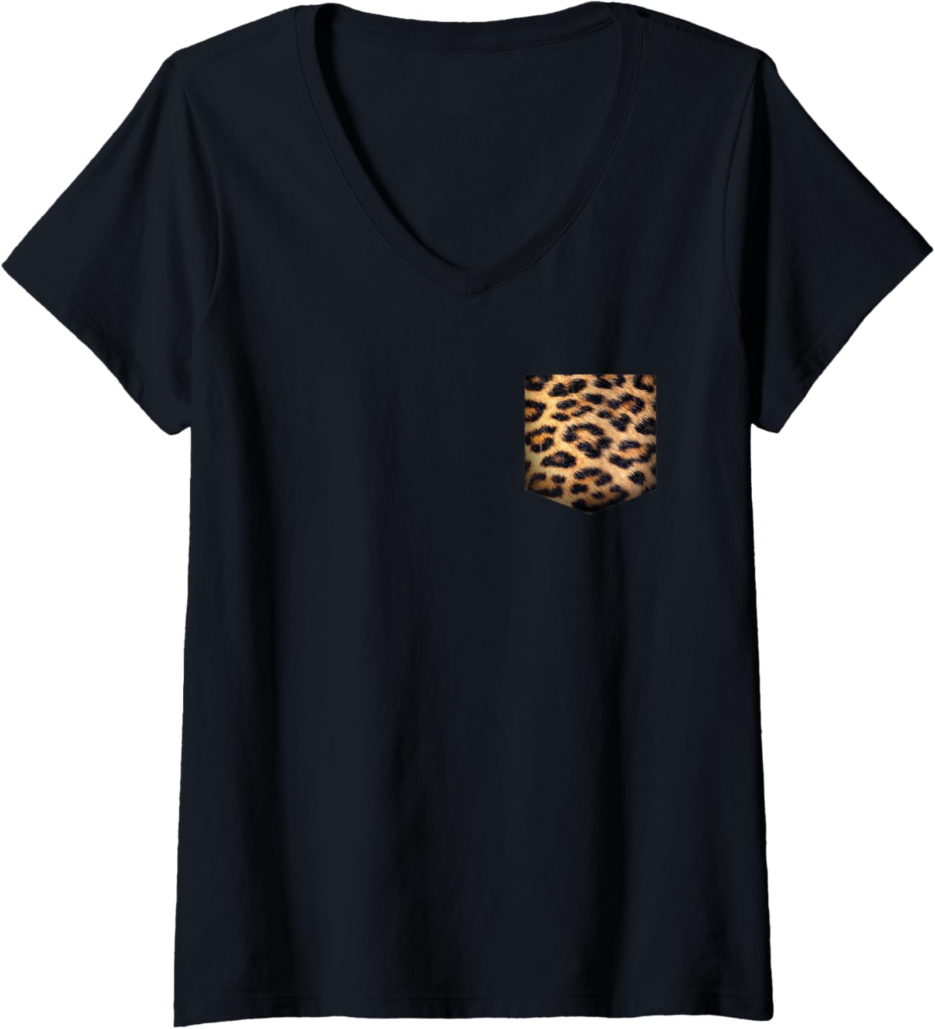 Womens Leopard Print Pocket Cool Animal Lover Cheetah Gift V Neck Apparel Viral TikTok Find Gift Ready