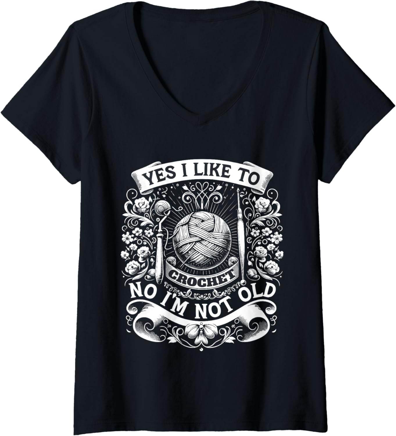 Womens Funny Crocheter Crochet Yarn V-Neck Yarn Supply | Top Rated | Perfect for Crafters