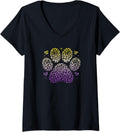 Womens Nonbinary Leopard Cat Paw Print Cheetah Pattern Enby NB V Neck Apparel Trending US Hot Right Now