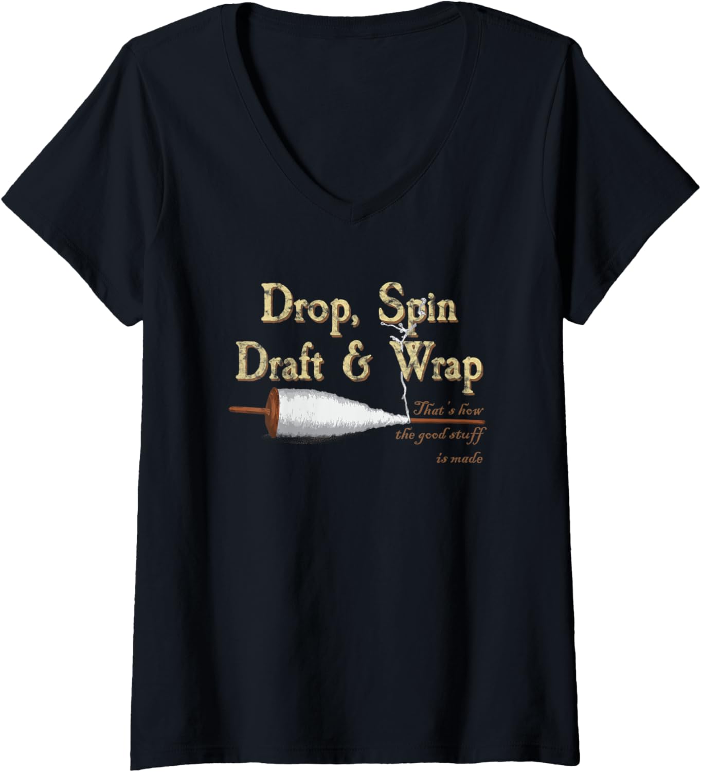 Womens Drop spindles for spinning wool how the good yarn is made V-Neck Yarn Supply | Viral US Pick | Best Seller Choice