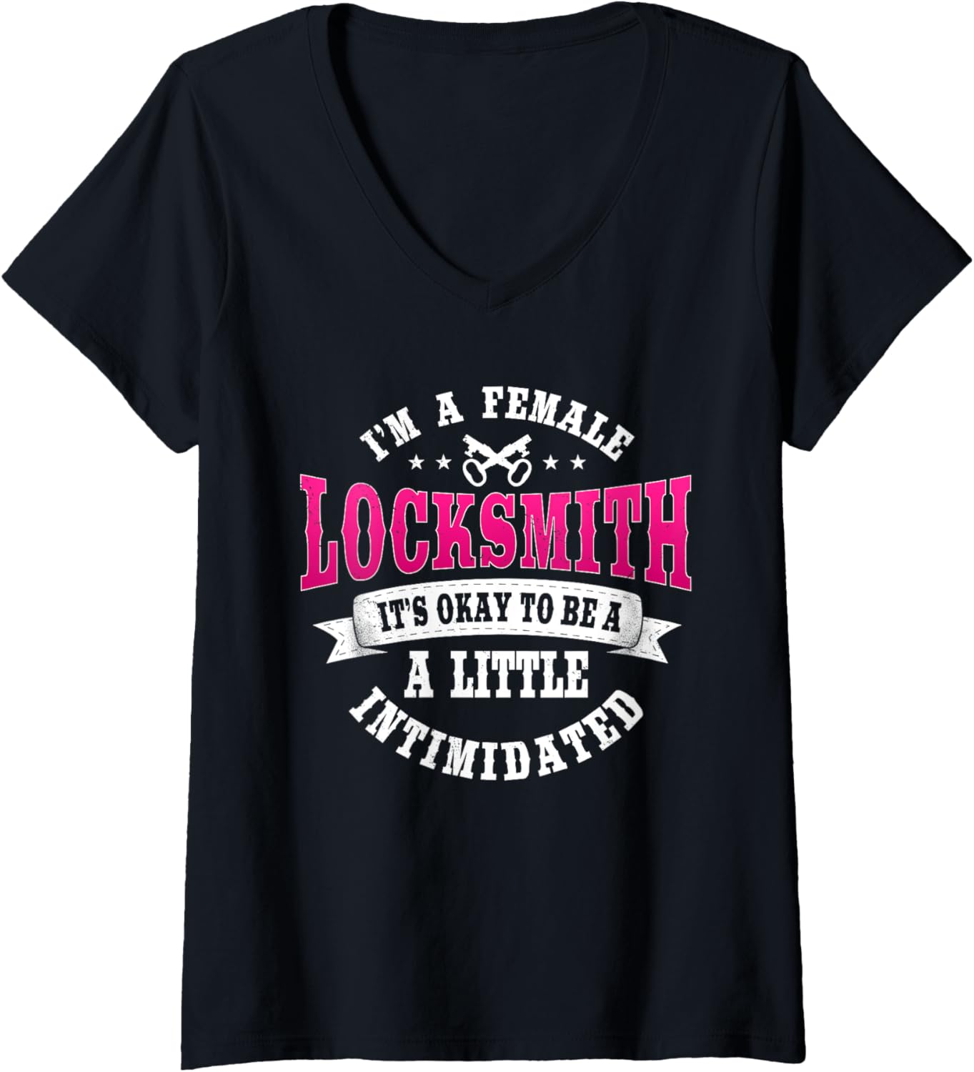 Locksmith Female Key Maker Lock Technician Locksmithing V-Neck Apparel | US Viral Style | Comfort Daily Wear