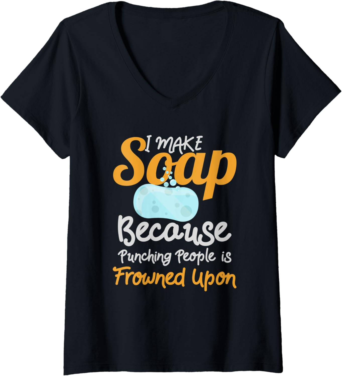 Womens Soap Making Funny design Gift - Soap Maker Punch V-Neck Apparel | Trending 2025 | Aesthetic Fit