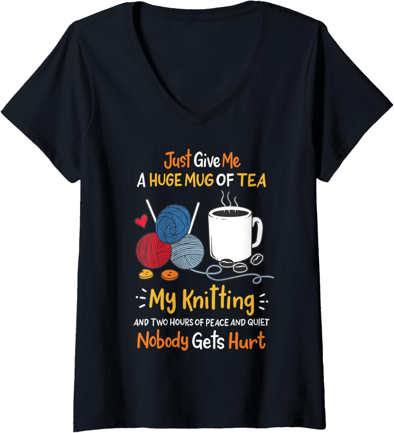 Womens Knitting Knitter Yarn Coffee V-Neck Yarn Supply | Trending 2025 | Customer Favorite