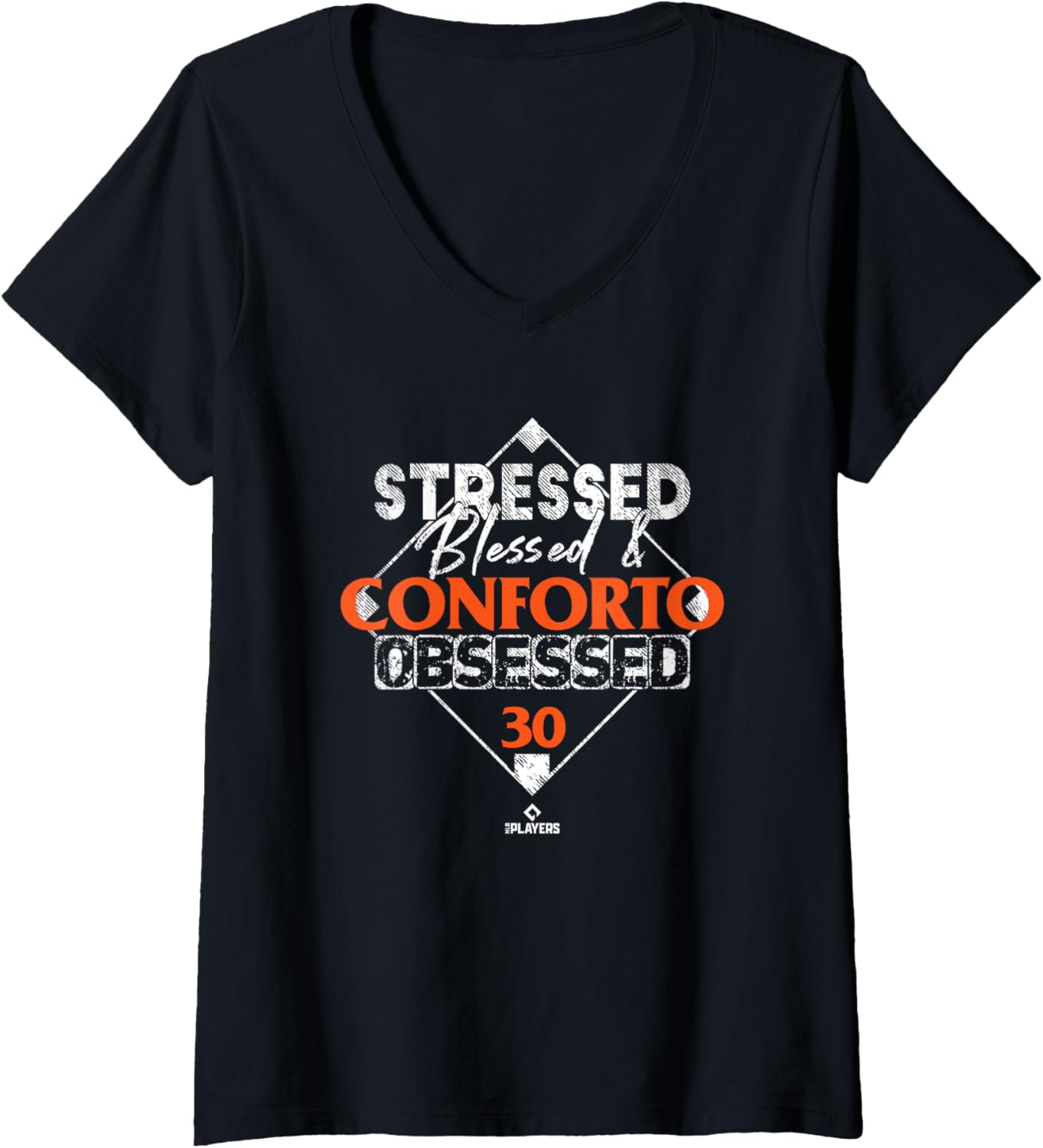 Womens Stressed Blessed and Michael Conforto Obsessed V-Neck Apparel | Perfect Gift Idea