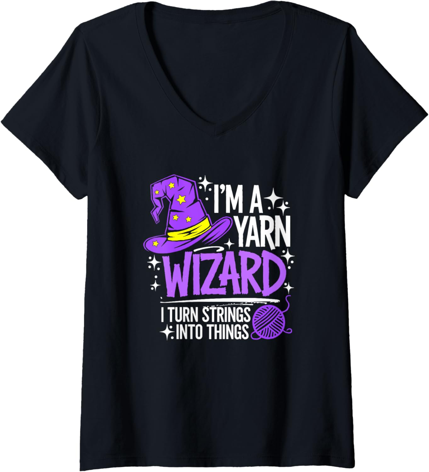Womens Funny Knitting Design for Women Makers V-Neck Apparel | Trending 2025 | Perfect Gift Idea