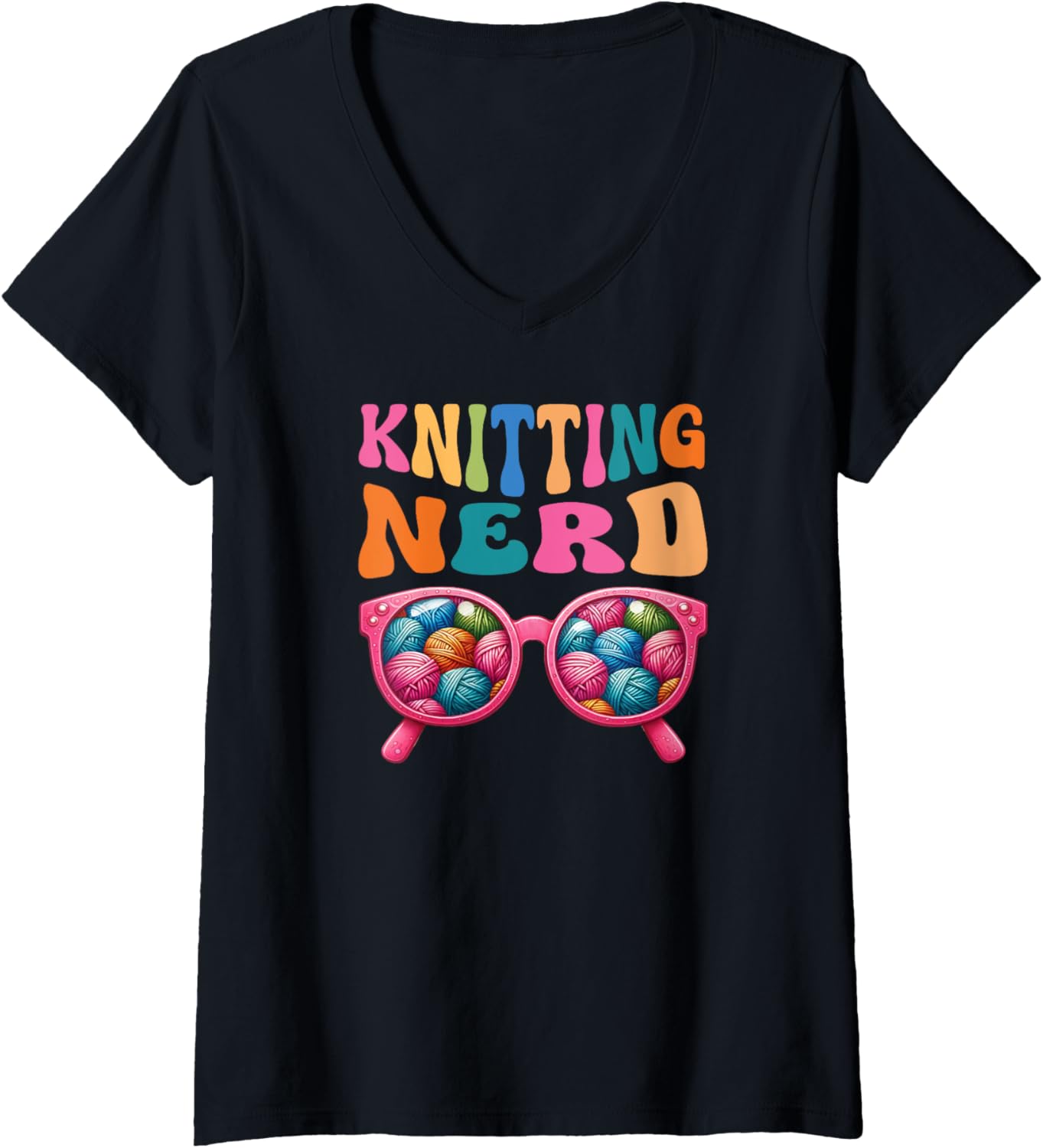 Funny Knitting Nerd Yarn Design V-Neck Yarn Supply | Top Rated | Customer Favorite