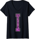 Womens Leopard Cheetah Print Capital Letter I Monogram Initial Pink V Neck Apparel Trending US Hot Right Now